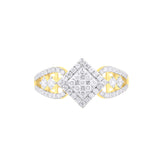 18k Yellow Gold and Diamond Fancy Ring in size 5.5 and total gold weight of 4.26g