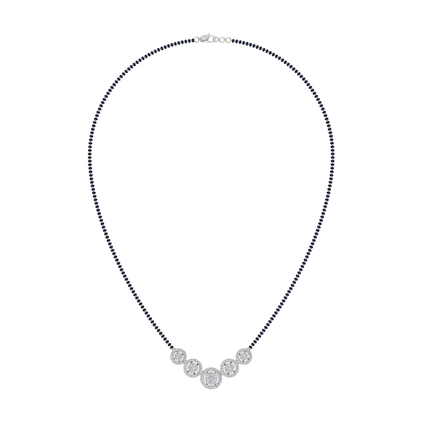 18k White Gold and Diamond Mangalsutra Necklace and gold weight of 8.43g