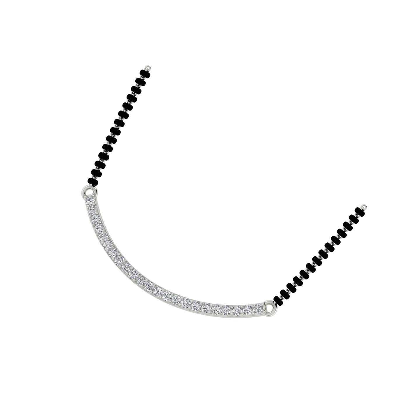 18k White Gold and Diamond Mangalsutra Necklace and gold weight of 5.82g