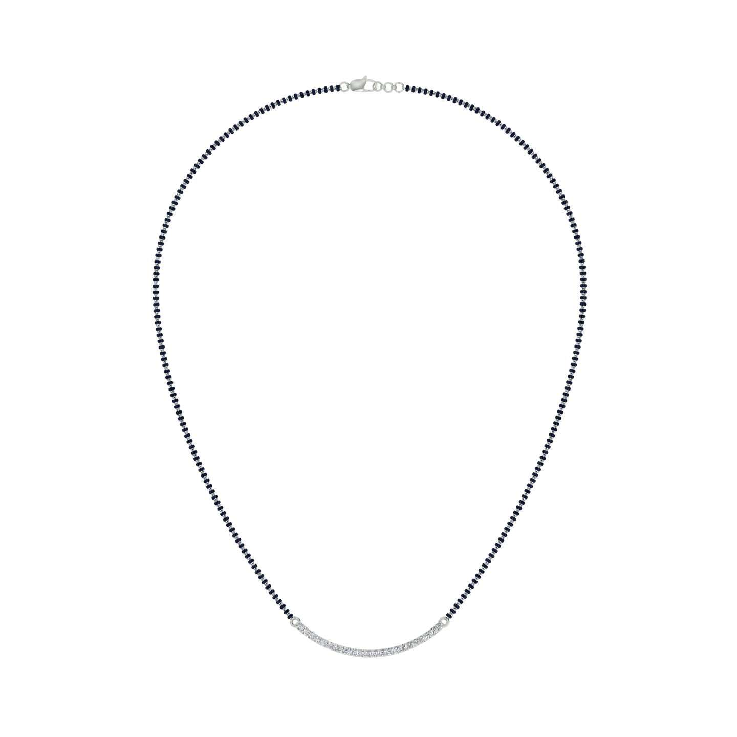 18k White Gold and Diamond Mangalsutra Necklace and gold weight of 5.82g