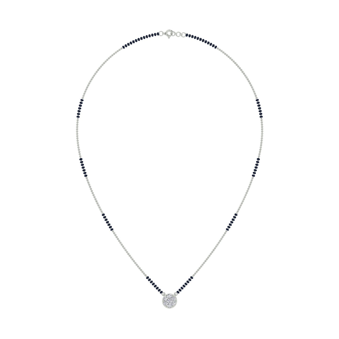 18k White Gold and Diamond Mangalsutra Necklace and gold weight of 3.04g