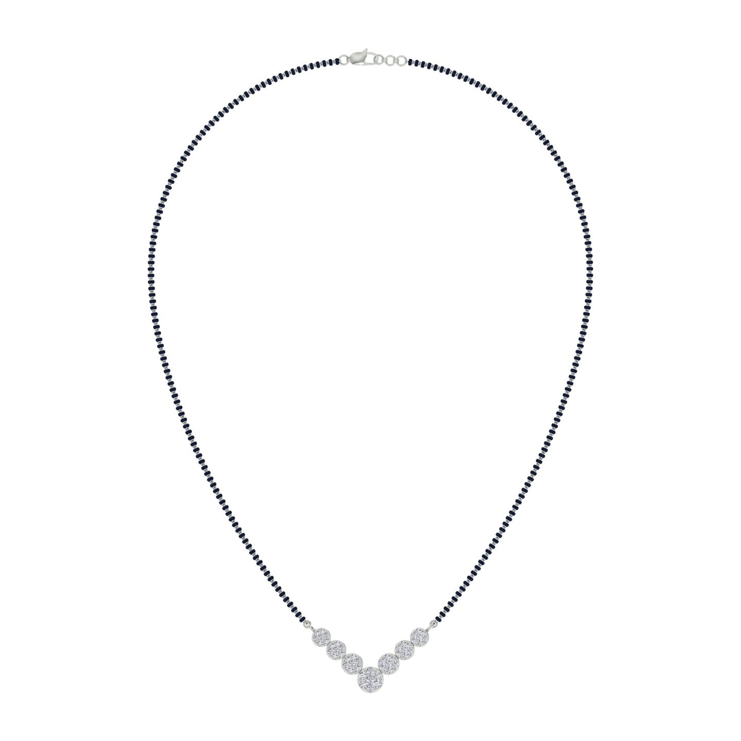 18k White Gold and Diamond Mangalsutra Necklace and gold weight of 6.36g