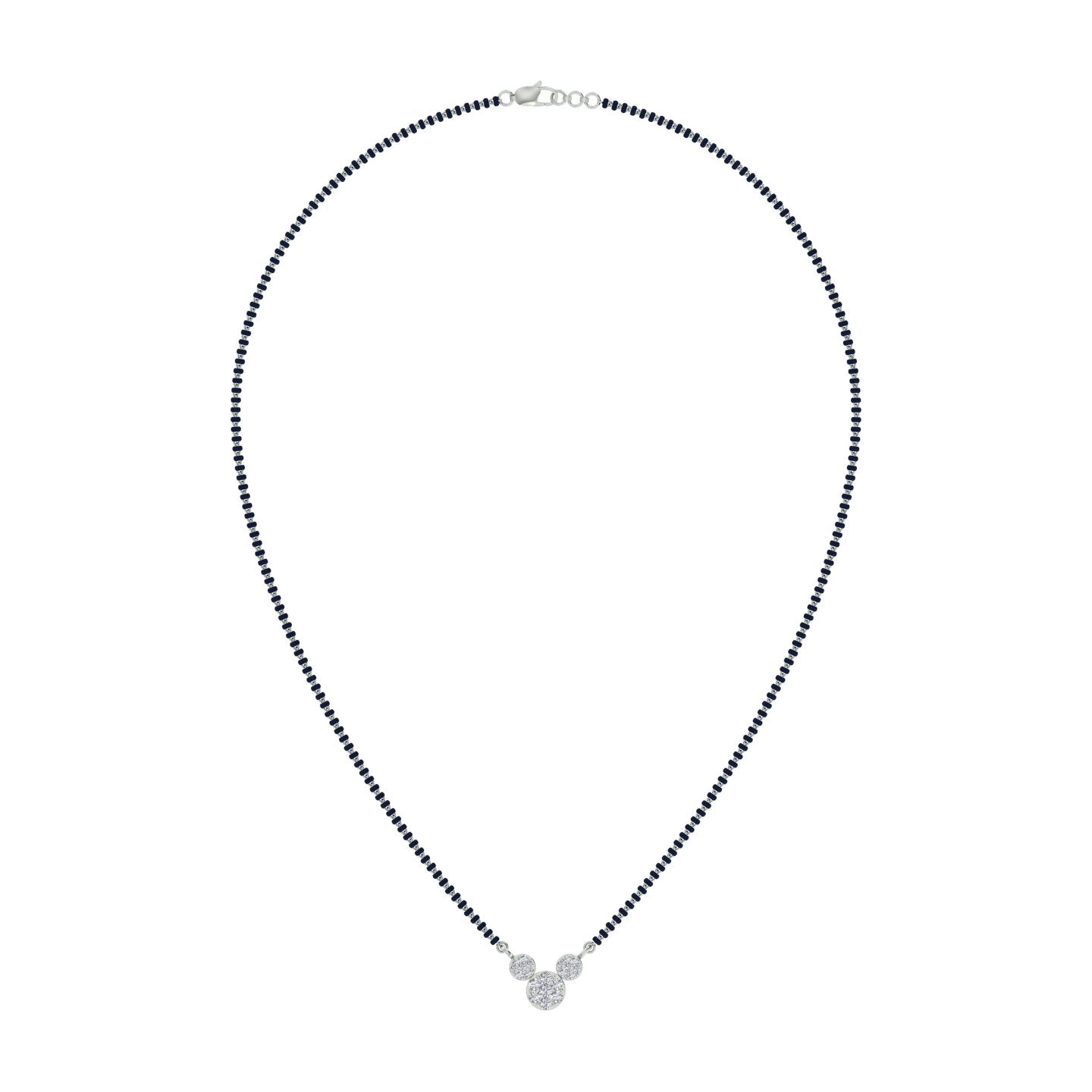 18k White Gold and Diamond Mangalsutra Necklace and gold weight of 3.73g