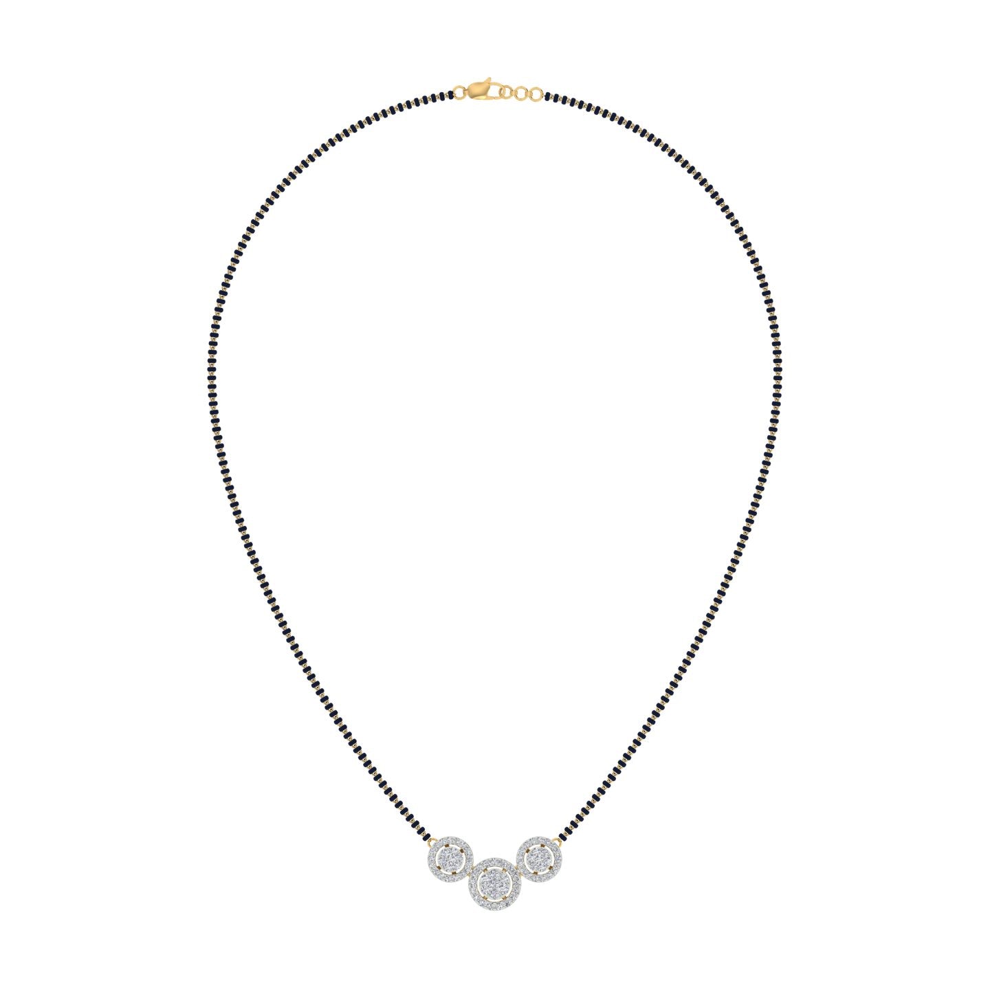 18k Yellow Gold and Diamond Mangalsutra Necklace and gold weight of 6.66g