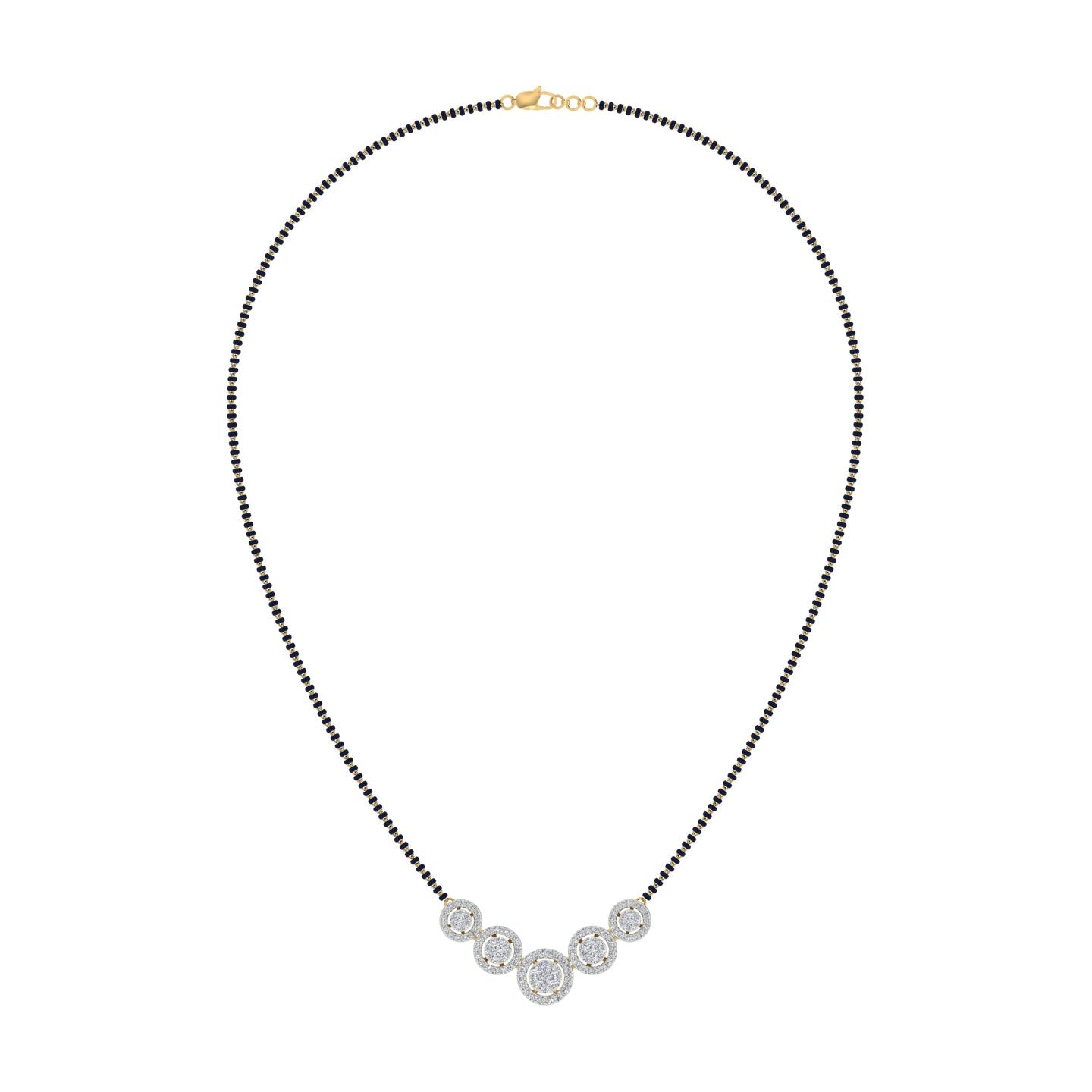 18k Yellow Gold and Diamond Mangalsutra Necklace and gold weight of 8.54g