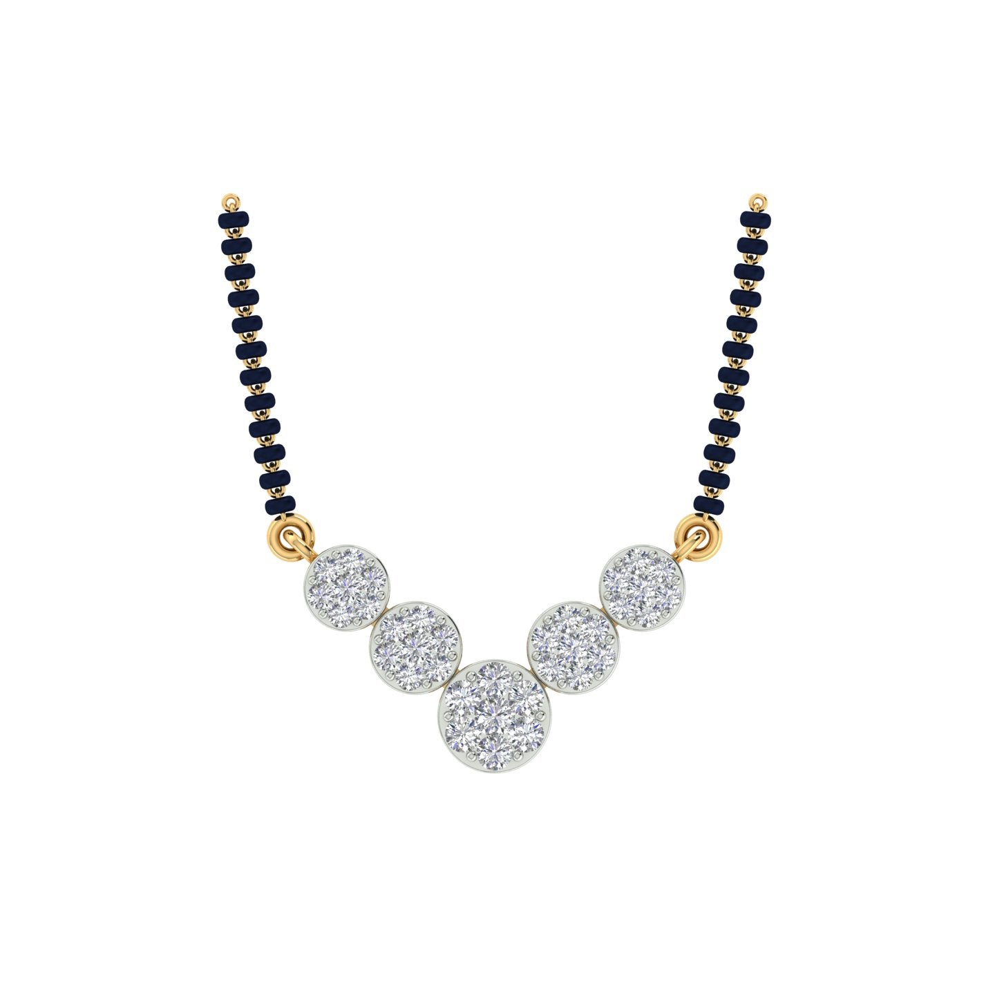 18k Yellow Gold and Diamond Mangalsutra Necklace and gold weight of 5.39g