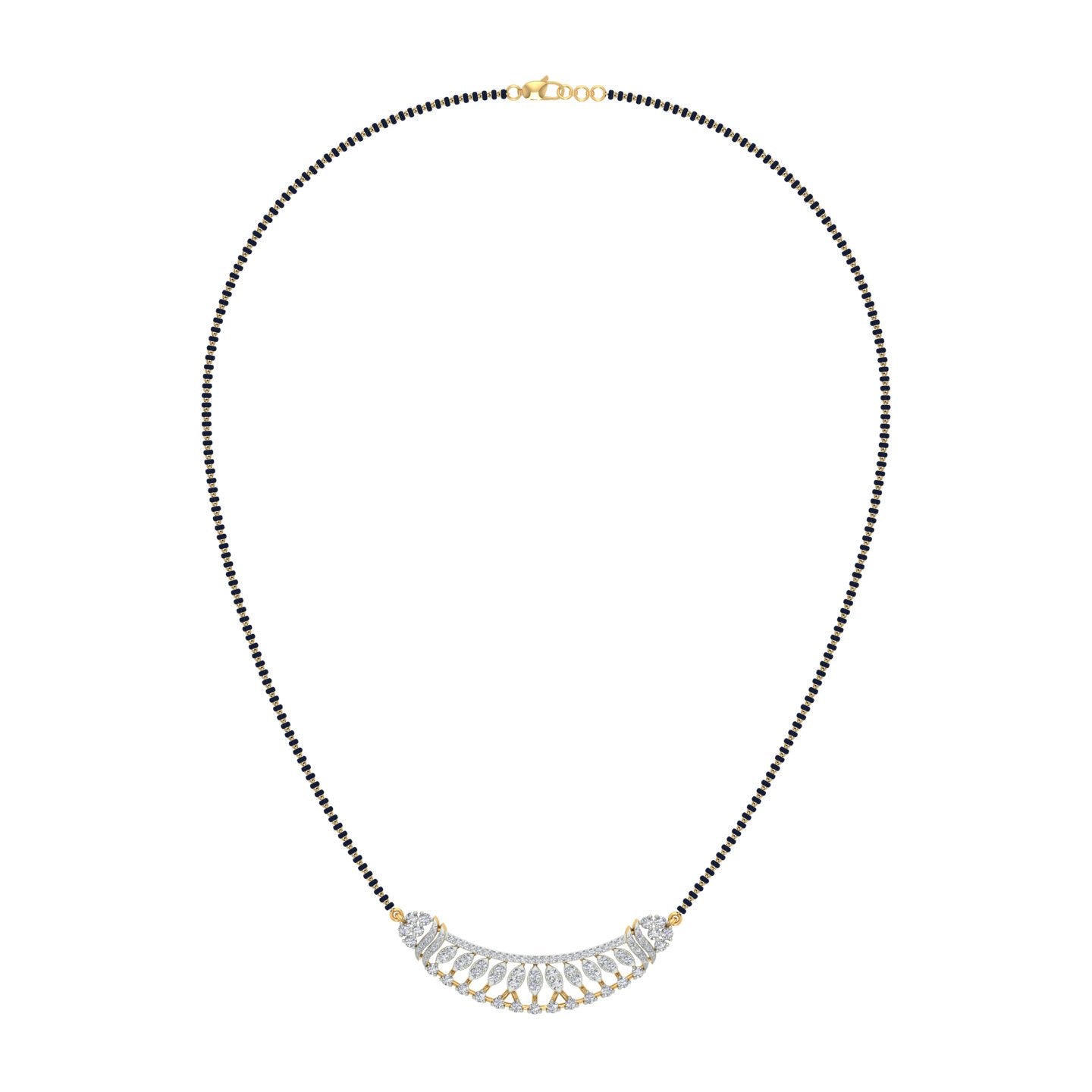 18k Yellow Gold and Diamond Mangalsutra Necklace and gold weight of 8.43g