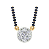 18k Yellow Gold Round and Diamond Solitaire measuring 18mm thickness x 2mm width and Carat weight of 0.267 (7 pieces)