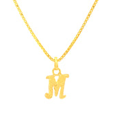 22K Yellow Gold Initial Initial M Pendant with gold weight of 1.05g