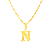 22K Yellow Gold Initial N Pendant with gold weight of 0.87g