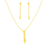 22K Gold Dangling Necklace and Earring Set