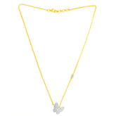 22K Yellow Cubic Zirconia Butterfly Chic Necklace