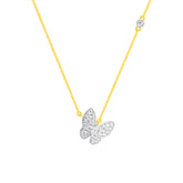 22K Yellow Cubic Zirconia Butterfly Chic Necklace