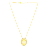 22K Yellow Cubic Zirconia Fancy Oval Cutout Stunning Necklace