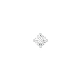 18k White Gold Round Shape Elegant Diamond Nose Pin with Screwback of Carat: 0.03