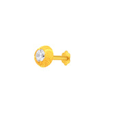 22K Yellow Gold Cubic Zirconia Small Classic Nose Pin with Screwback with gold weight of 0.22g