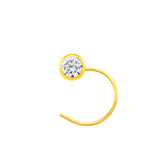 22K Yellow Gold Cubic Zirconia Small Classic Nose Pin with Wire with gold weight of 0.15g