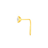 22K Yellow Gold Cubic Zirconia Small Classic Nose Pin with Wire with gold weight of 0.15g