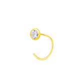 22K Yellow Gold Cubic Zirconia Small Classic Nose Pin with Wire with gold weight of 0.13g