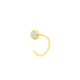 22K Yellow Gold Cubic Zirconia Small Classic Nose Pin with Wire with gold weight of 0.11g