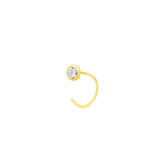 22K Yellow Gold Cubic Zirconia Small Classic Nose Pin with Wire with gold weight of 0.9g