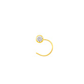22K Yellow Gold Cubic Zirconia Small Classic Nose Pin with Wire with gold weight of 0.9g