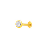 22K Yellow Gold Cubic Zirconia Large Chic Nose Pin with Screwback with gold weight of 0.19g