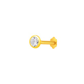 22K Yellow Gold Cubic Zirconia Medium Chic Nose Pin with Screwback with gold weight of 0.18g