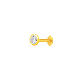 22K Yellow Gold Cubic Zirconia Small Chic Nose Pin with Screwback with gold weight of 0.16g
