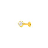 22K Yellow Gold Cubic Zirconia Small Chic Nose Pin with Screwback with gold weight of 0.15g