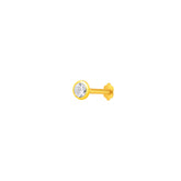 22K Yellow Gold Cubic Zirconia Extra Small Chic Nose Pin with Screwback with gold weight of 0.14g