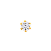 22K Yellow Gold Cubic Zirconia Medium Sparkling Nose Pin with Wire with gold weight of 0.24g