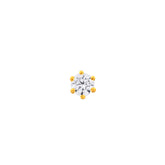 22K Yellow Gold Cubic Zirconia Medium Sparkling Nose Pin with Wire with gold weight of 0.22g