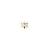 22K Yellow Gold Cubic Zirconia Small Sparkling Nose Pin with Wire with gold weight of 0.2g
