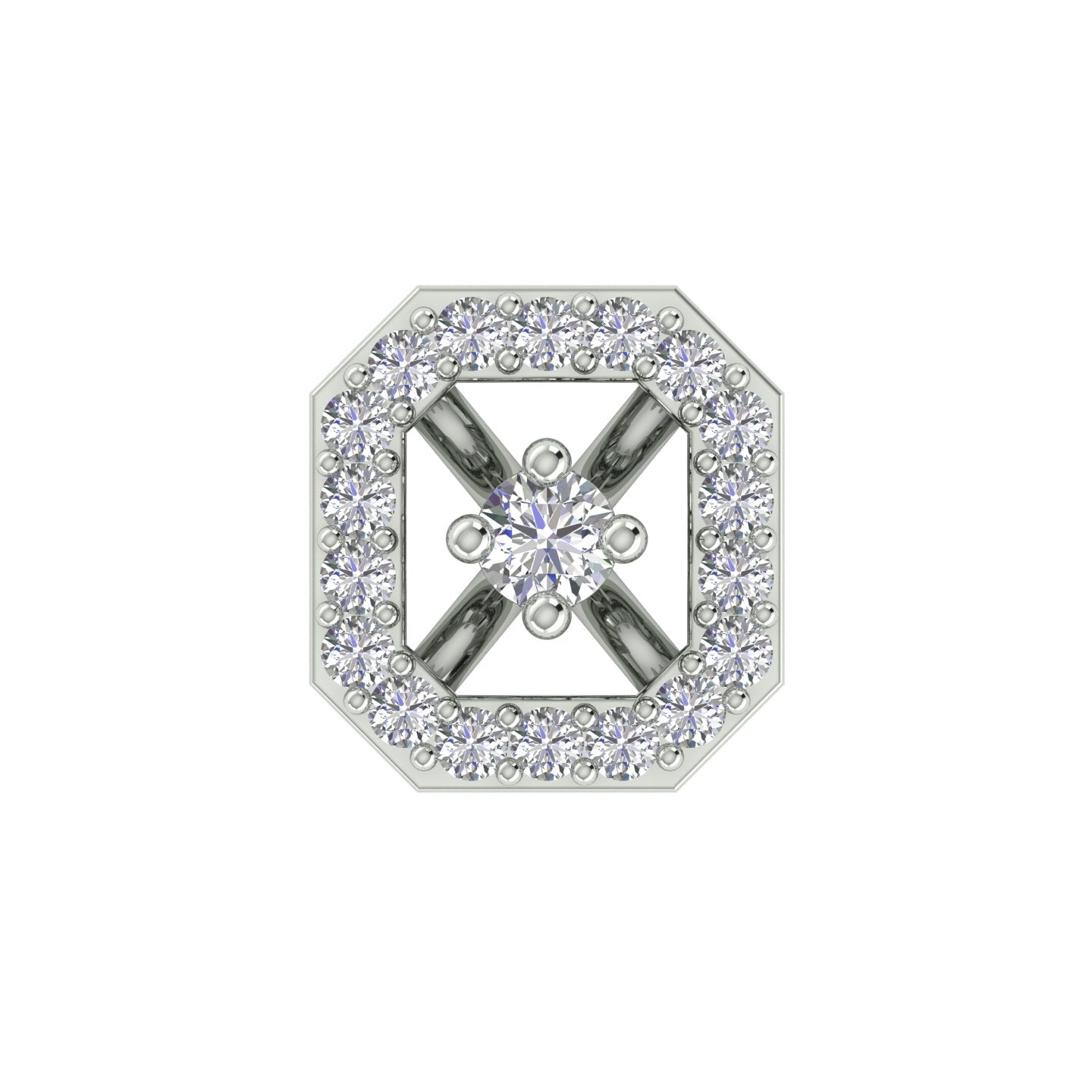 18k White Gold Round Brilliant Cut Dainty Diamond Nose Pin with Screwback of 0.06 Carat