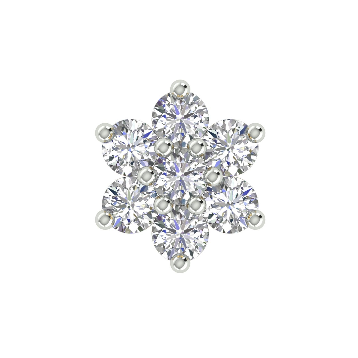 18k Yellow Gold Round Brilliant Cut Contemporary Diamond Nose Pin with Screwback of 0.06 Carat