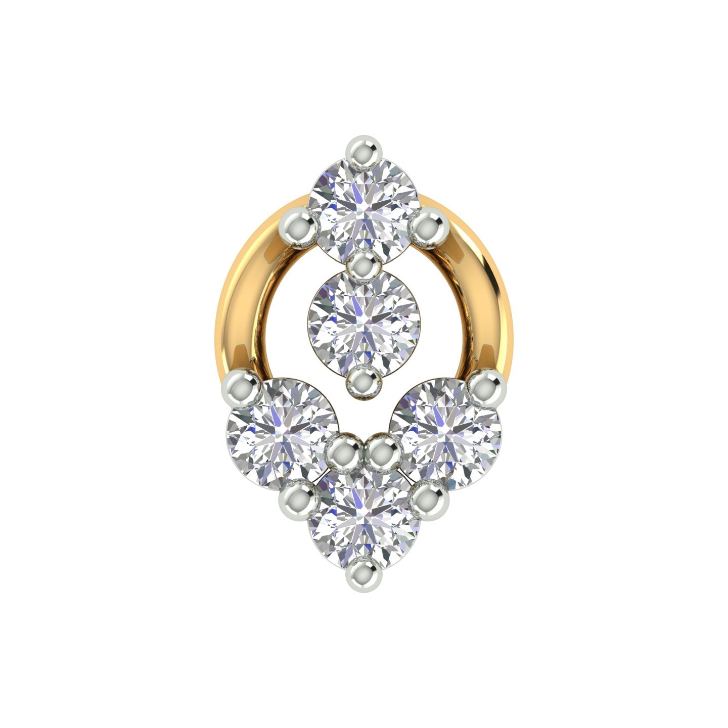 18k Yellow Gold Round Brilliant Cut Eye-catching Diamond Nose Pin with Screwback of 0.05 Carat