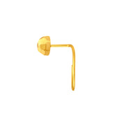 22K Yellow Gold Cubic Zirconia Extra Small Sparkling Nose Pin with Wire with gold weight of 0.15g