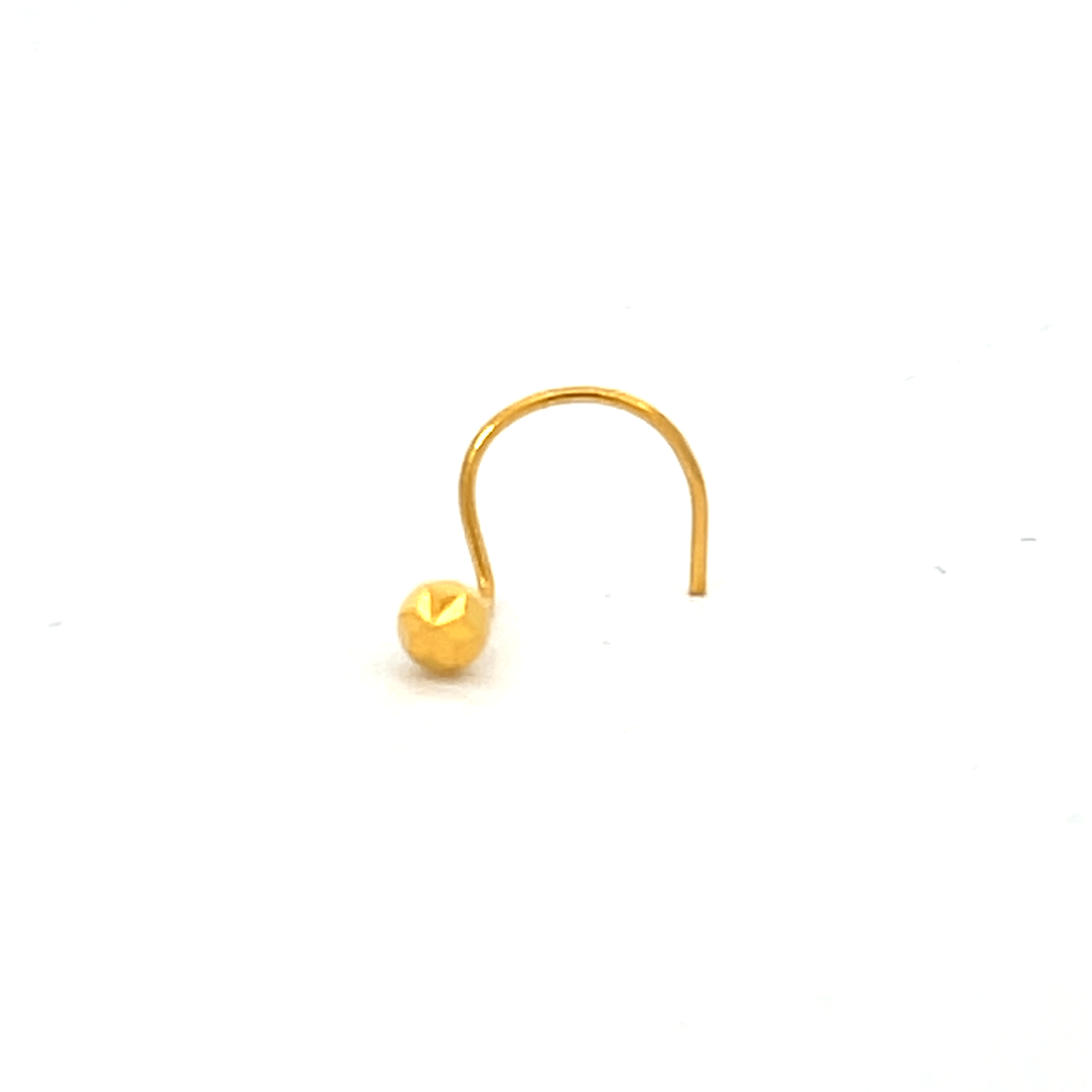 22K Yellow Gold Extra Small Geometric Nose Pin with Wire with gold weight of 0.19g