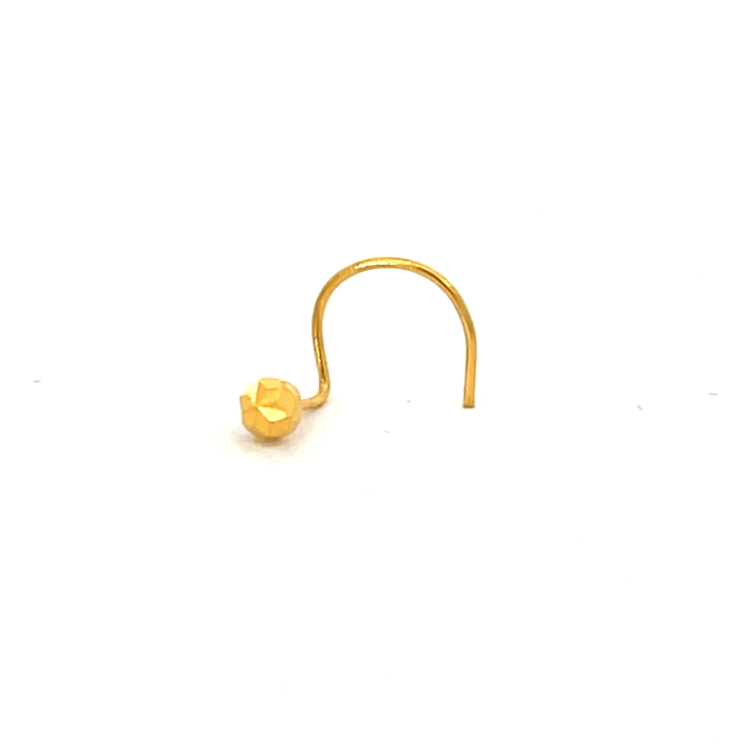 22K Yellow Gold Extra Small Geometric Nose Pin with Wire with gold weight of 0.19g