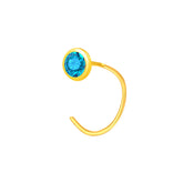 22K Yellow Gold Assorted Small Blue Nose Pin with Wire with gold weight of 0.19g