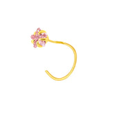 22K Yellow Gold Assorted Small Pink Nose Pin with Wire with gold weight of 0.19g