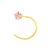 22K Yellow Gold Assorted Small Pink Nose Pin with Wire with gold weight of 0.19g