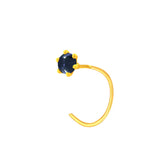 22K Yellow Gold Assorted Small Blue Nose Pin with Wire with gold weight of 0.14g