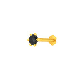 22K Yellow Gold Assorted Small Black Nose Pin with Screwback with gold weight of 0.21g