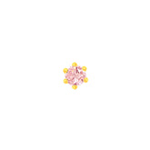 22K Yellow Gold Assorted Small Pink Nose Pin with Screwback with gold weight of 0.18g
