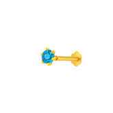 22K Yellow Gold Assorted Small Azul Nose Pin with Screwback with gold weight of 0.18g