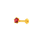 22K Yellow Gold Assorted Small Purple Nose Pin with Screwback with gold weight of 0.18g
