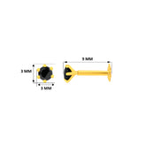 22K Yellow Gold Assorted Small Black Nose Pin with Screwback with gold weight of 0.18g