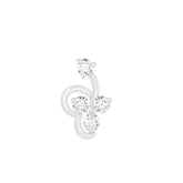 18k White Gold Round Brilliant Cut Statement Diamond Nose Pin with Screwback of 0.03 Carat